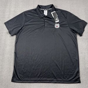 Adidas Polo Shirt Adult Extra Large Black Short Sleeve Performance Casual Men's